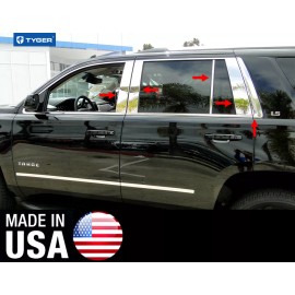 TYGER For 2015-2020 Chevy Tahoe GMC Yukon 10PC Stainless Steel Pillar Post Trim
