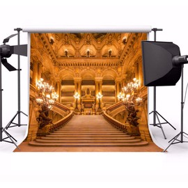 Yeele 10x10ft Paris Opera Theatre Backdrop for Photography French Palais Garnier Staircase Gold Hall Concert Background Baroque Staircase Entry Kids Adult Photo Booth Shoot Vinyl Studio Props