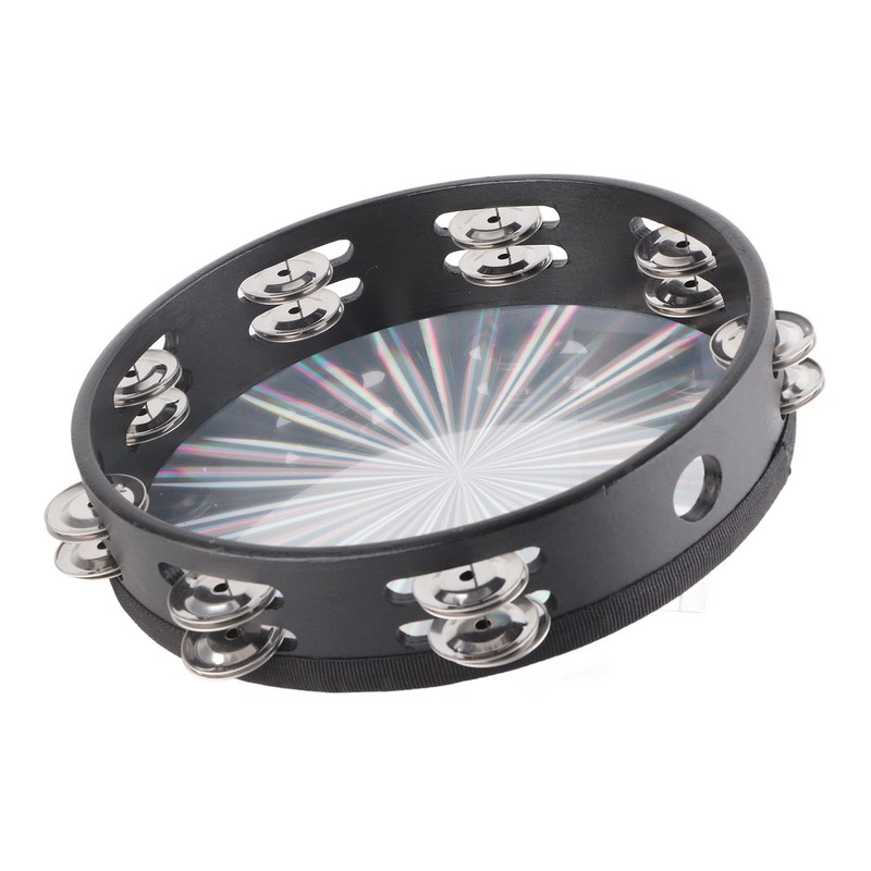 Tambourine Double Row 16 Pairs Metal Jingles Clear Sound Laser