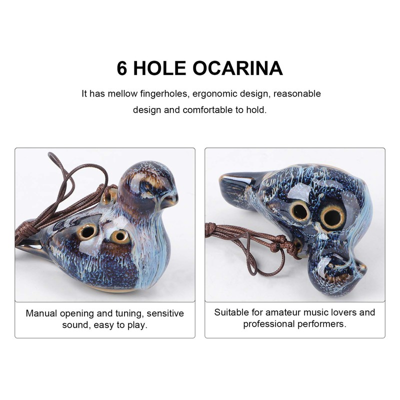 6 Hole Ocarina Musical Instrument Bird Shaped Ocarina Masterpiece for