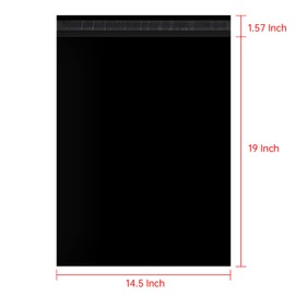 Progo 100 Pack Black Poly Mailers 14.5 x 19 Inch Self Sealing Shipping Bags. 75% Recycled Sustainable Eco Friendly Packaging Supplies Envelopes Mailing Bags for Clothing and more.