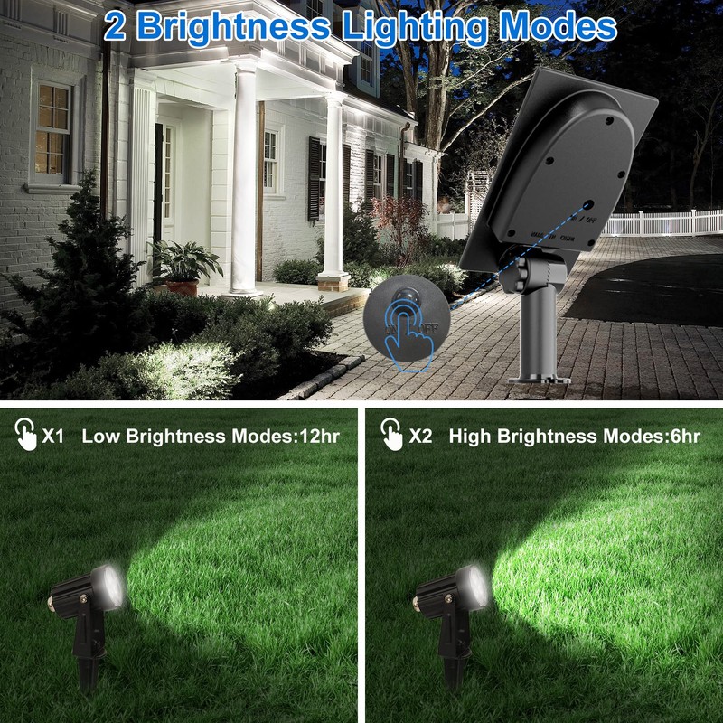 CREPOW Solar Spot Lights Outdoor, Solar Landscape Spotlights IP65 Waterproof