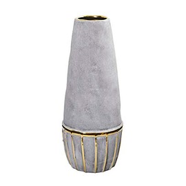 Nearly Natural 15in. Regal Stone Decorative Vase with Gold Accents