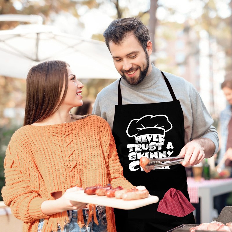 Men's Funny Never Trust A Skinny Chef Summer BBQ Cooking