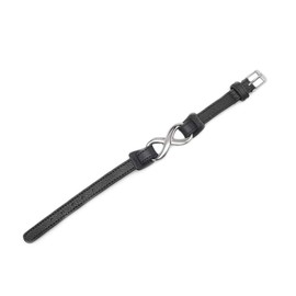 Loralyn Designs Black Leather Infinity Bracelet Stainless Steel for Men Women Couples Love Knot Adjustable (6-9.5 inch) (7.5)