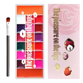 Lipstick Palette | 20 Colors Lip Gloss Packs | Sweat-proof Long-lasting Smudge-proof Creamy Tinted Blush for Dating Party Bridal