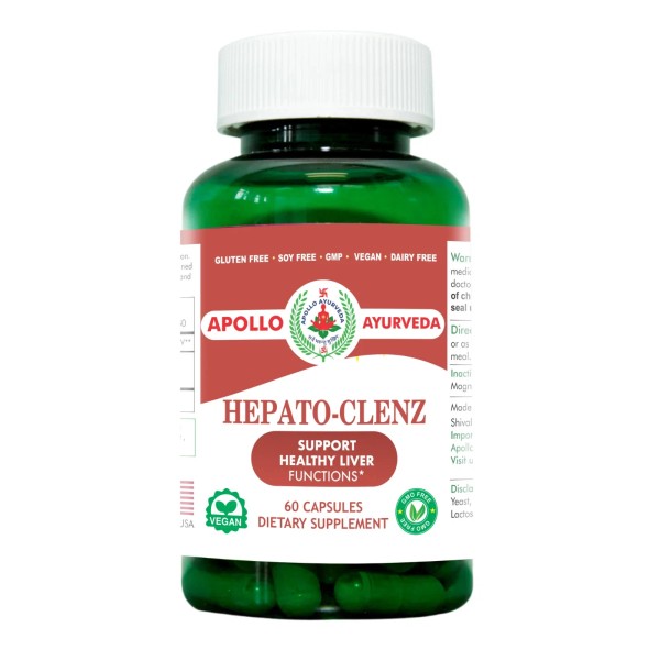 Apollo Ayurveda HEPATO-CLENZ Natural Liver Cleanse and Detox Supplement-60 CAP..