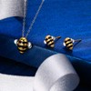 EleQueen 925 Sterling Silver Cute Bee Pendant Choker Necklaces Stud