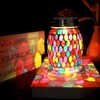 Mosaic Lights Outdoor Hanging Lanterns, Rechargeable Mosaic Solar Lanterns， Outdoor
