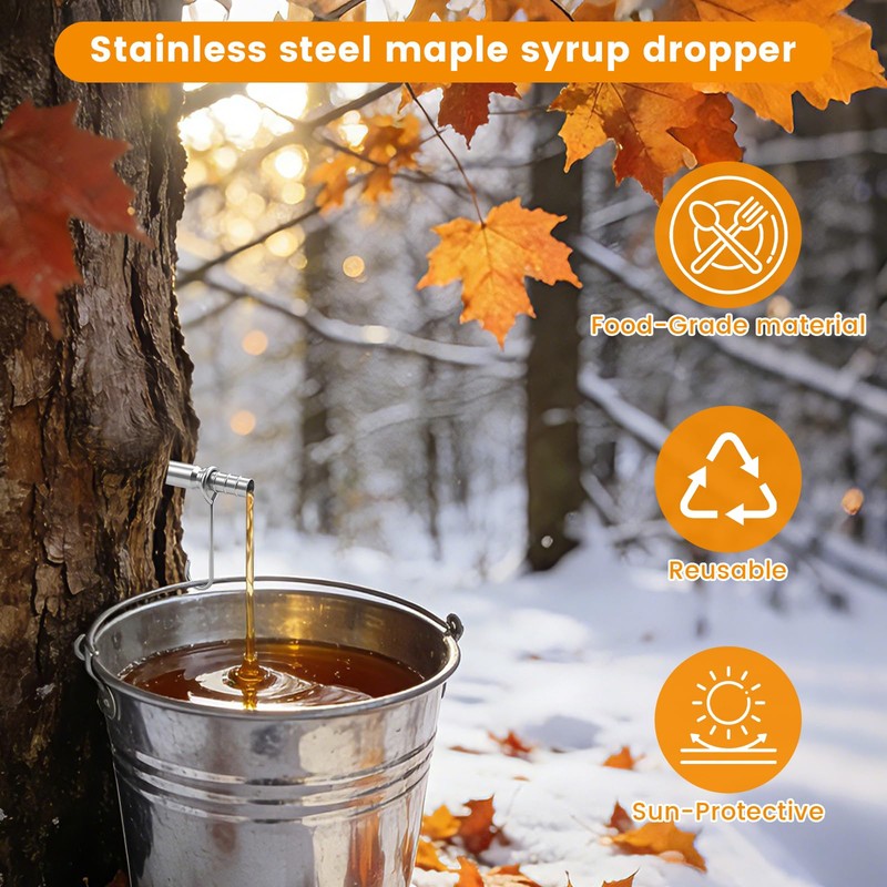 4 Pcs Maple Tree Syrup Tapping Kit, Including 4 Stainless