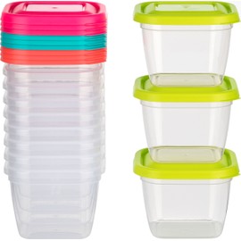 Kigima Mini Freezer Container 0.47 L Square (Pack of 12) Multi-Coloured