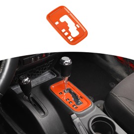 RT-TCZ for Wrangler JK Gear Shift Panel Cover Trim, Orange Interior Accessories for Jeep Wrangler JK JKU 2011-2017