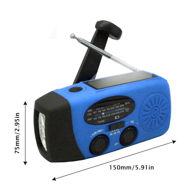 Emergency Hand Crank Radio with LED Flashlight, Portable Weather Radio