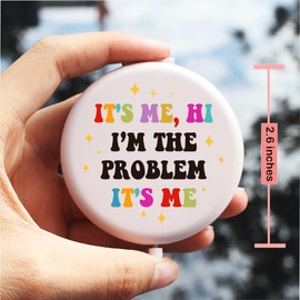 z-crange Friendship Gift Inspirational Pink Engraved Travel Makeup Mirror,It's Me Compact Pocket Mirror for Friends Sister Girl Woman Birthday Graduation Thanksgiving Gifts C1143