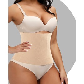 Postpartum Belly Band Postpartum Belly Wrap Belly Shaper Post Partum Waist Trainer Tummy Stomach Compression for Women (Beige, XS/S)