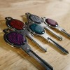 5 Key Set Zebra Epoxy Nickel Plated House Keys Compatible
