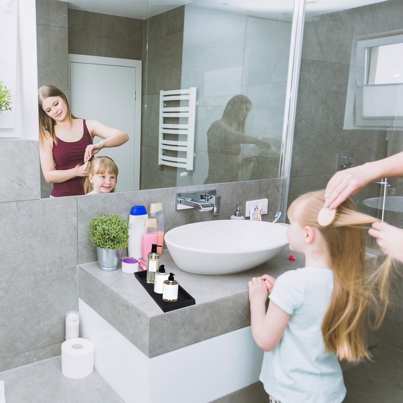 2 Pcs Bathroom Tray Small Tray Vanity Tray Black Tray