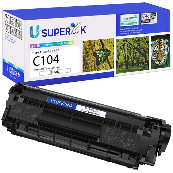 USUPERINK Compatible Toner Cartridge Replacement for Canon 104 CRG-104 FX-10