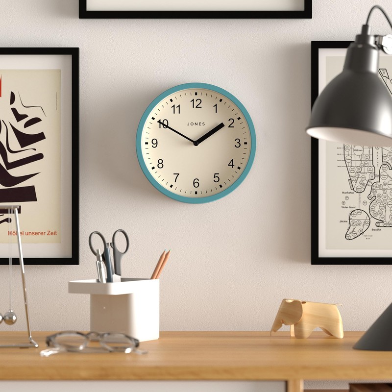 JONES CLOCKS® Spin Wanduhr | Kleine Moderne runde Uhr |