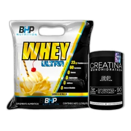 Bhp Bag Whey Ultra 5lb Vainilla + Creatina Alta Purez 450 Gr Sabor Vainilla + Sin sabor