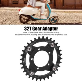 Yosoo Health Gear 104BCD 32T Chainring Sprocket Gear Adapter, CNC Cutting Wheel Made of Aluminum Alloy with High Hardness for Bafang Mid Drive Motor for Road Bikes, Mountain Bikes,