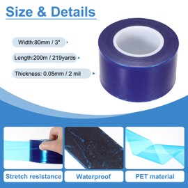 PATIKIL Removable Protective Film Tape, 3 Inch x 656 ft PE Surface Protective Scratch Film Tape Roll for Furniture Electrical Appliances Plastic Hardware No Stickiness Blue