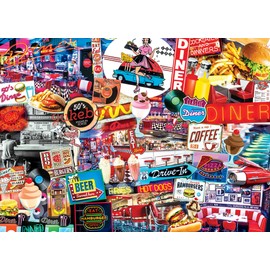 Masterpieces 1000 Piece Jigsaw Puzzle for Adults, Family, Or Kids - Quick Stop Diner - 19.25"x26.75"