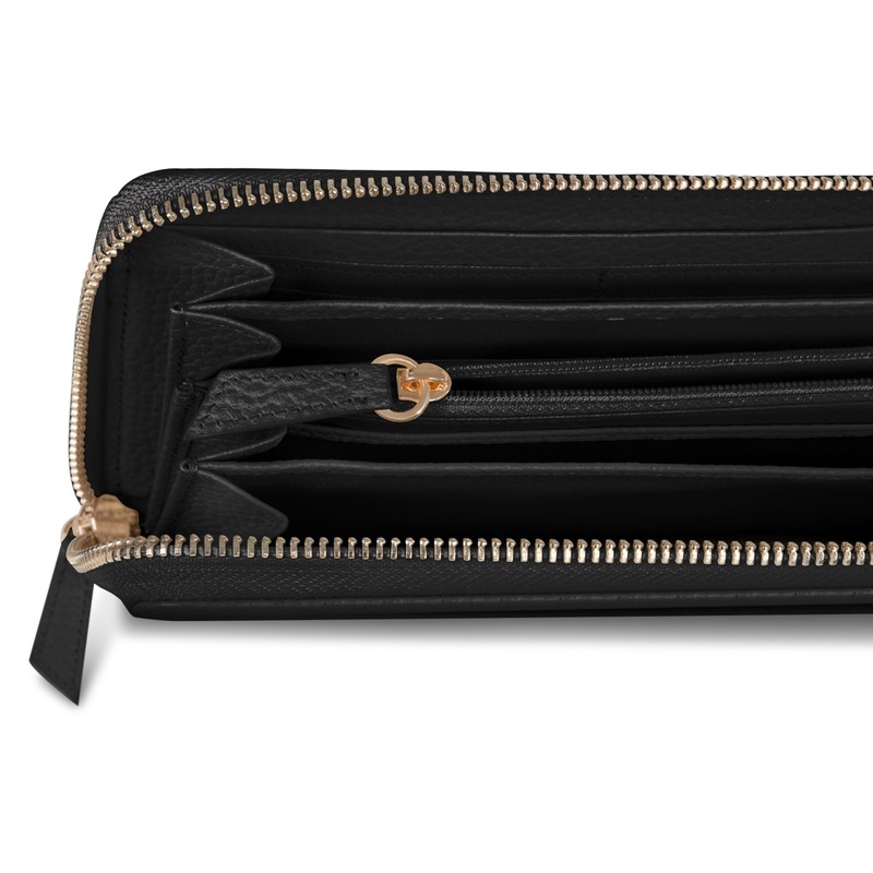 REDOLZ Women's Large Leather Wallet | Large Zip Compartment, 16