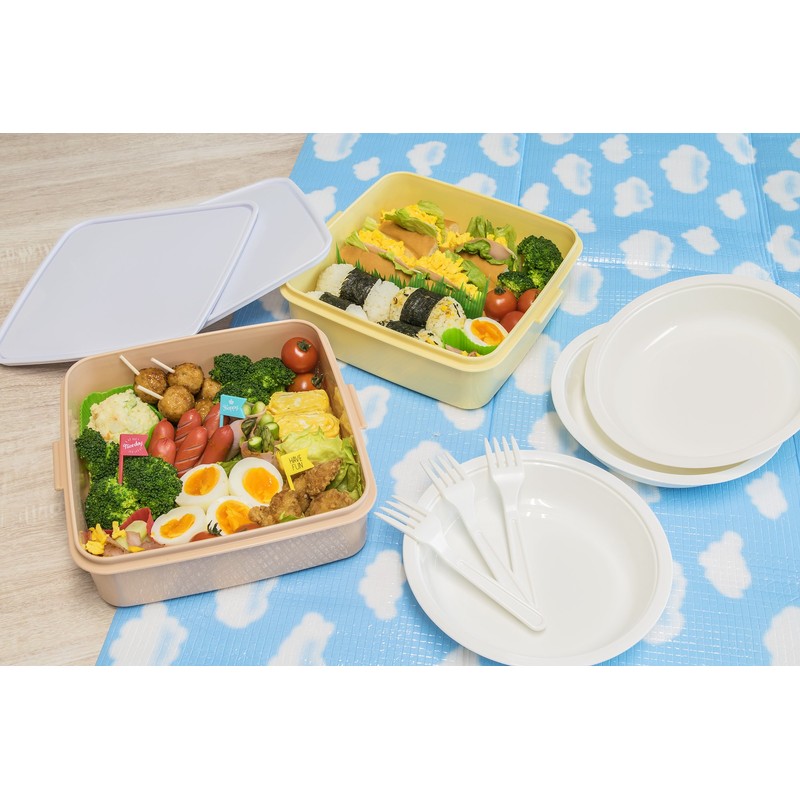 sanko- Plastic Lunch Boxes Family Size Rio Pack L Shape