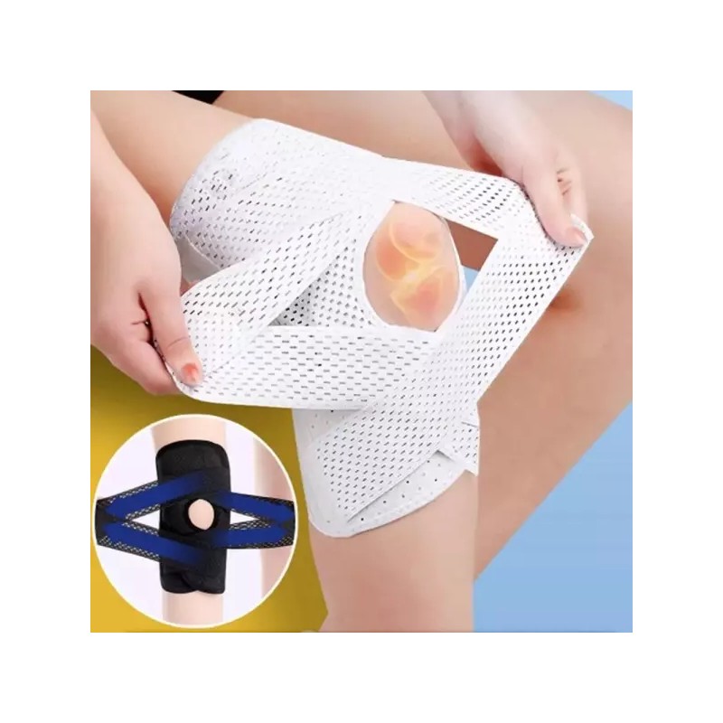 China OEM 이중 V스트랩 무릎 보호대/헬스무릎보호대/무릎아대/등산용무릎보호대/스포츠용 [화이트M1개] Double V Strap