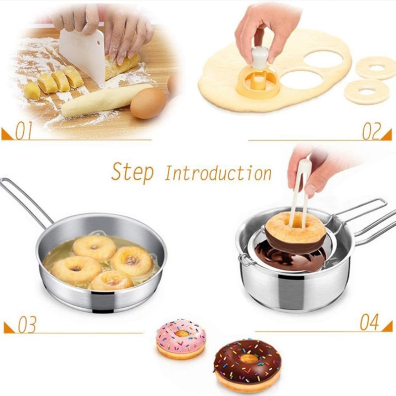Donut Maker 2 Pack Plastic Donut Cutter Set with Dipping