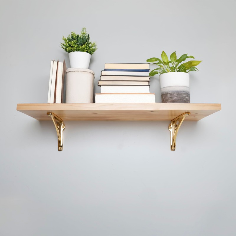 EDUWURXS Ironbridge Brass-Plated Shelf Brackets | Heavy Duty Wall Brackets