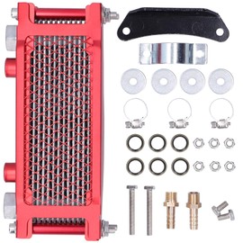 Oil Cooler, Generic Engine Oil Cooler Kit with Accessories Aluminum Alloy for Motorcycle Dirt Bike ATV