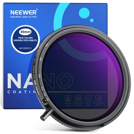 NEEWER 49 mm True Colour Variable ND and CPL Filter with Pusher, ND3-64 (1.5-6 Stop), 2 in 1 Adjustable Limited Neutral Density and Polarising Filter, Coated Optical HD Glass Accessories/AlFrame