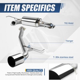 Auto Dynasty 4.5 Inches Round Muffler Tip Catback Exhaust System Compatible with 2000-2004 Toyota Celica GT GTS 1.8L, Stainless Steel