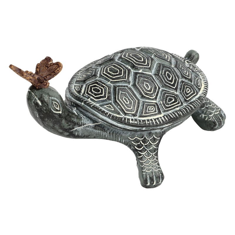 Turtle Butterfly Garden Statue Resin Fade Proof Weather Resistant Curious