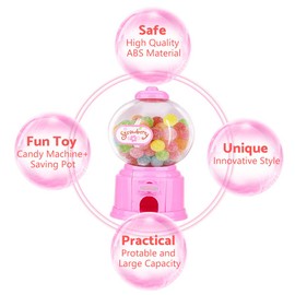 Candy Machine Plastic Mini Gumballs Dispenser Kids Children Kindergarten Gift()