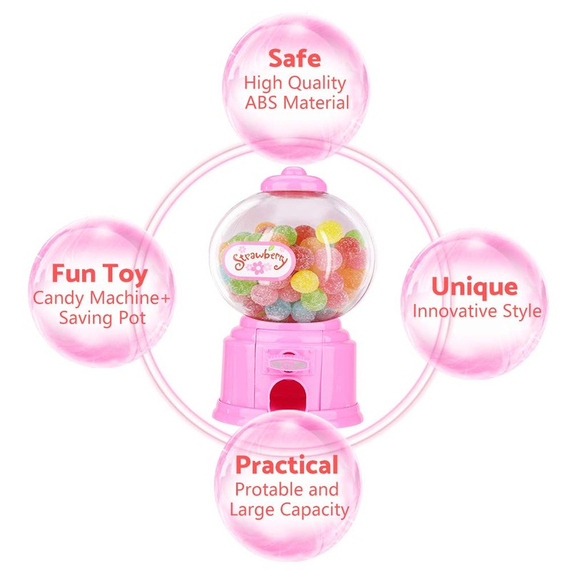 Candy Machine Plastic Mini Gumballs Dispenser Kids Children Kindergarten Gift()
