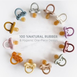 HEVEA Natural Rubber Pacifier Orthodontic 3-36 Months – Hygienic One Piece Design for Newborns to Toddlers, BPA-Free, Soft & Durable – 2-Pack (Fireplace Warmth)