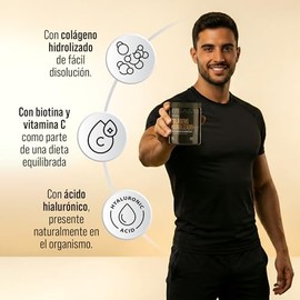 Colágeno Hidrolizado Para Hombre - Tawr Elements 500g – Suplemento En Polvo - Con Ácido Hialurónico, Vitamina C y E - Sin Azucar - Para Bebidas - Para