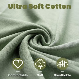 Newborn Baby Knotted Gown, Ultra Soft Silky Infant Long Sleeve Sleeper with Tie Bottom, Baby Girl Sleep Gown with Mittens, Bow, and Hat Set Army Green