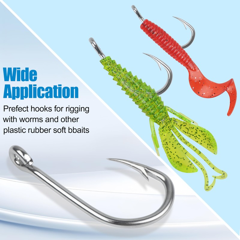 Live Bait Fishing Hooks Saltwater,45pcs Catfish Circle Hooks Stainless Steel