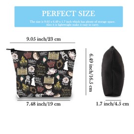 JTOUK TV Show Inspired Gift V. Crawley Quote Inspired Gift TV Show Merchandise Pouch Makeup Bag for Fans Women Girls Downton TV Pattern Black EU Cosmetic Bag with, Downton TV Pattern Black EU,