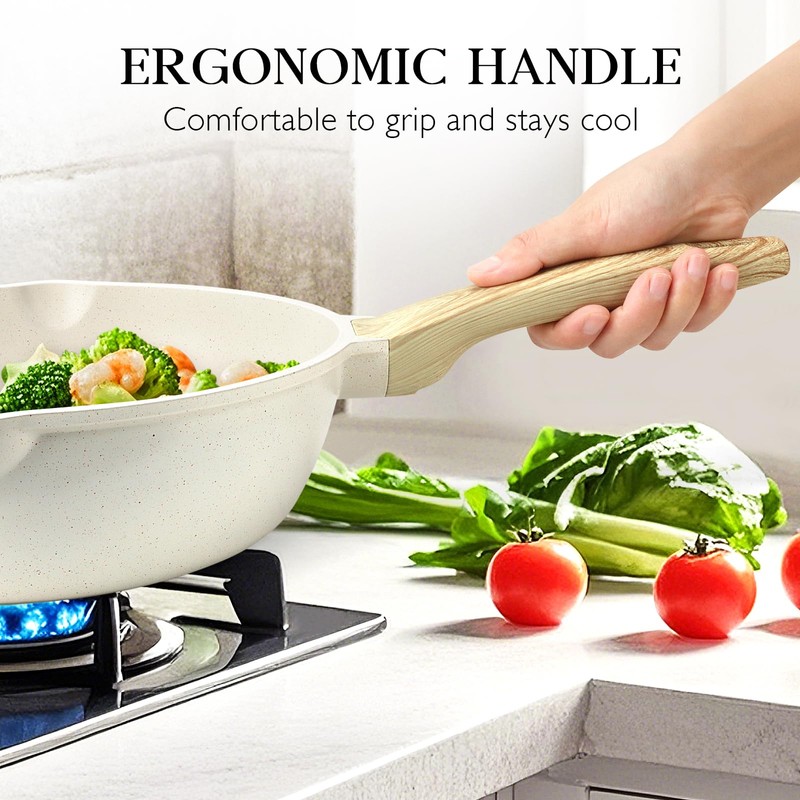 GiPP Nonstick Deep Frying Pan Skillet, 9.5" Saute Pan with