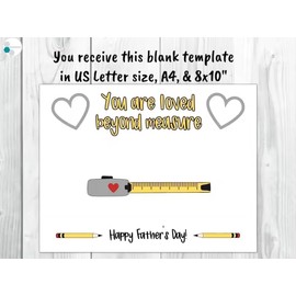 CJ&M Funny Birthday Day Card for Dad, Humor Five Star Review Card from Son Daughter (Tape Measure)