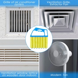 Geiserailie 2 Pcs Window Venetian Blind Cleaner Duster Tool Washable 7 Fingers Dusting Cleaner and Air Vent Shutter Brush Blinds Air Conditioner Fan Duster Dirt Housekeeping Tool (Blue Green)