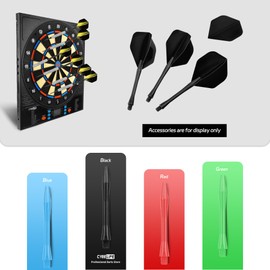 CyeeLife Dart Shafts, Pack of 15 Dart Shafts with 20 O Rings, 4, Dart Accessories for Darts (Black)