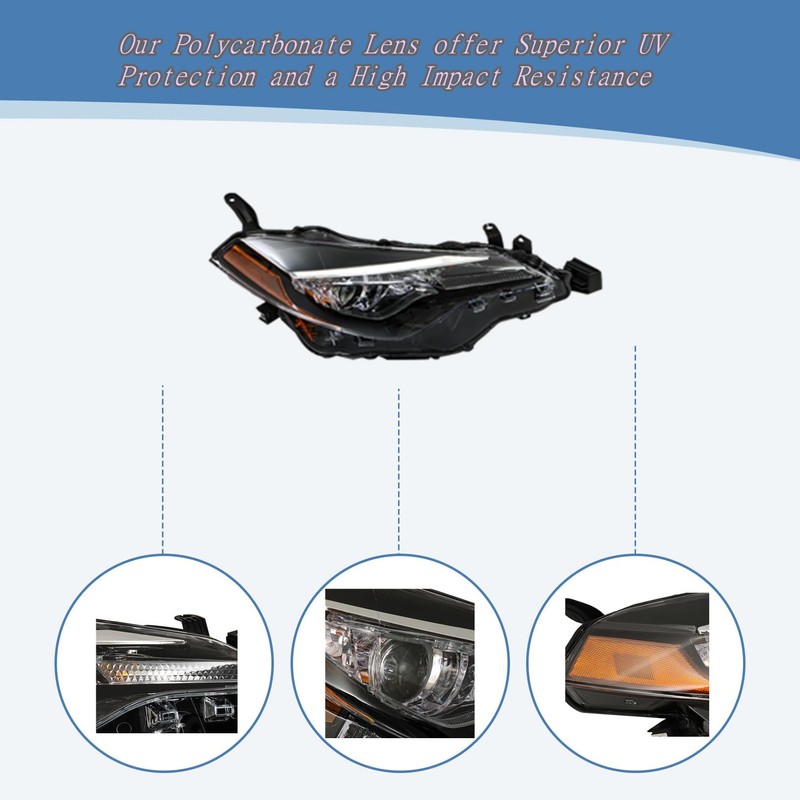 LABLT Headlights Replacement for 2017 2018 2019 Corolla LE Eco