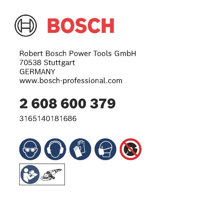 Bosch 2608600379 Grinding Disc for Steel, Black, 180 x 8