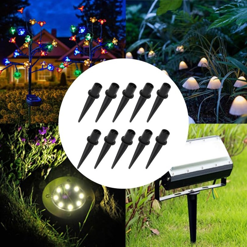 RTNLIT Metal Solar Light Stakes Replacement, Outdoor Ground Spikes for